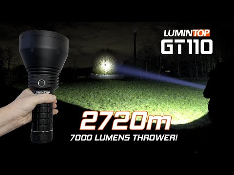 LUMINTOP GT110 - 2720M beam distance! 7000 lumens! 38000mAh battery! Power bank!