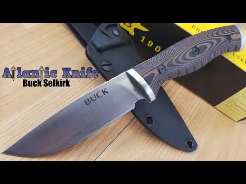 BUCK KNIVES SMALL SELKIRK BROWN &amp; BLACK MICARTA HANDLE FIXED BLADE KNIFE 853BRS
