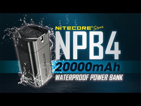 Nitecore NPB4 20,000mAh Quad Port Waterproof Powerbank - QC Capable - Rechargeable - Portable
