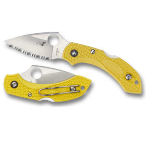 Spyderco Dragonfly 2 Knife Salt Yellow H1 - Serrated Blade-0