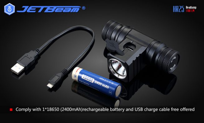 JETBeam HR25 Rechargeable USB Headtorch - 800 Lumens -12437