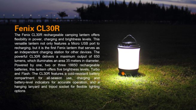Fenix CL30R 650 lumen rechargeable camping lantern -11100