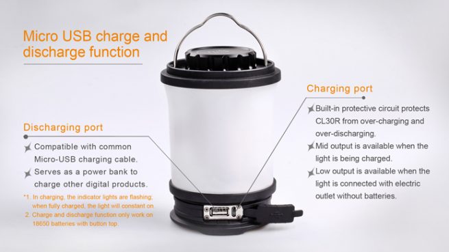 Fenix CL30R 650 lumen rechargeable camping lantern -11099
