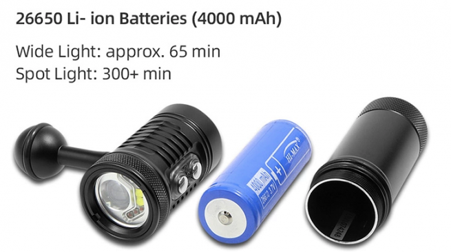 Hi-Max V17 Professional Diving Photo/Video Torch -2200 Lumens (Auto Flash LED and White/Red UV Light) - Image 10