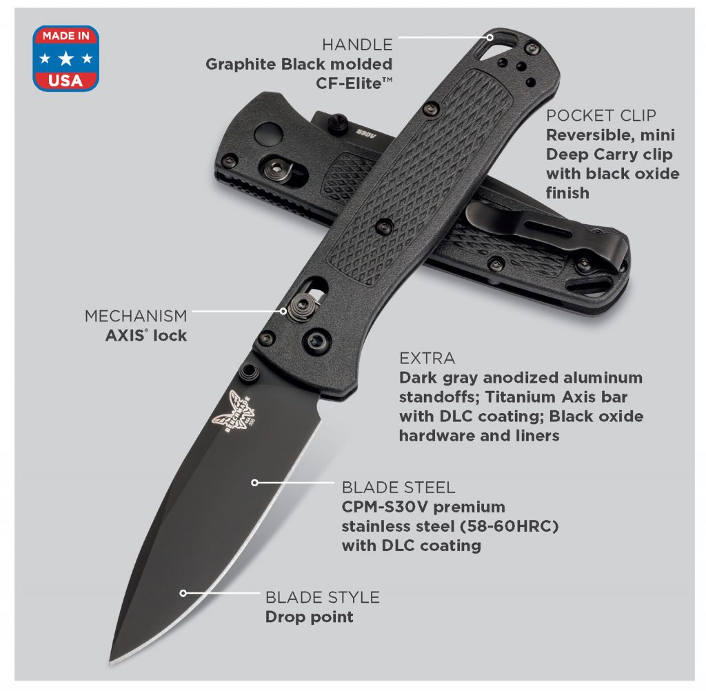 Benchmade 535BK2 Black Bugout Axis Folding Knife Elite Outdoor Gear