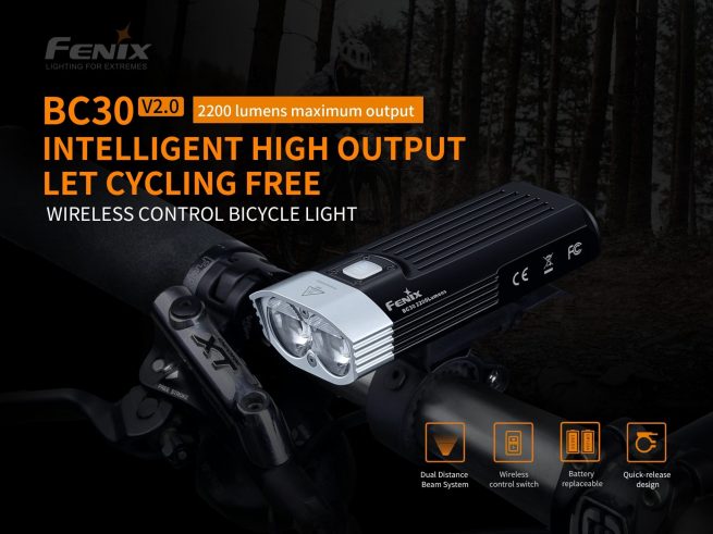Fenix BC30 V2.0 Bicycle Light with Wireless Control- 2200 Lumens - Image 3