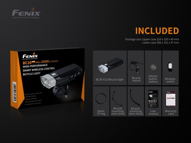 Fenix BC30 V2.0 Bicycle Light with Wireless Control- 2200 Lumens - Image 14