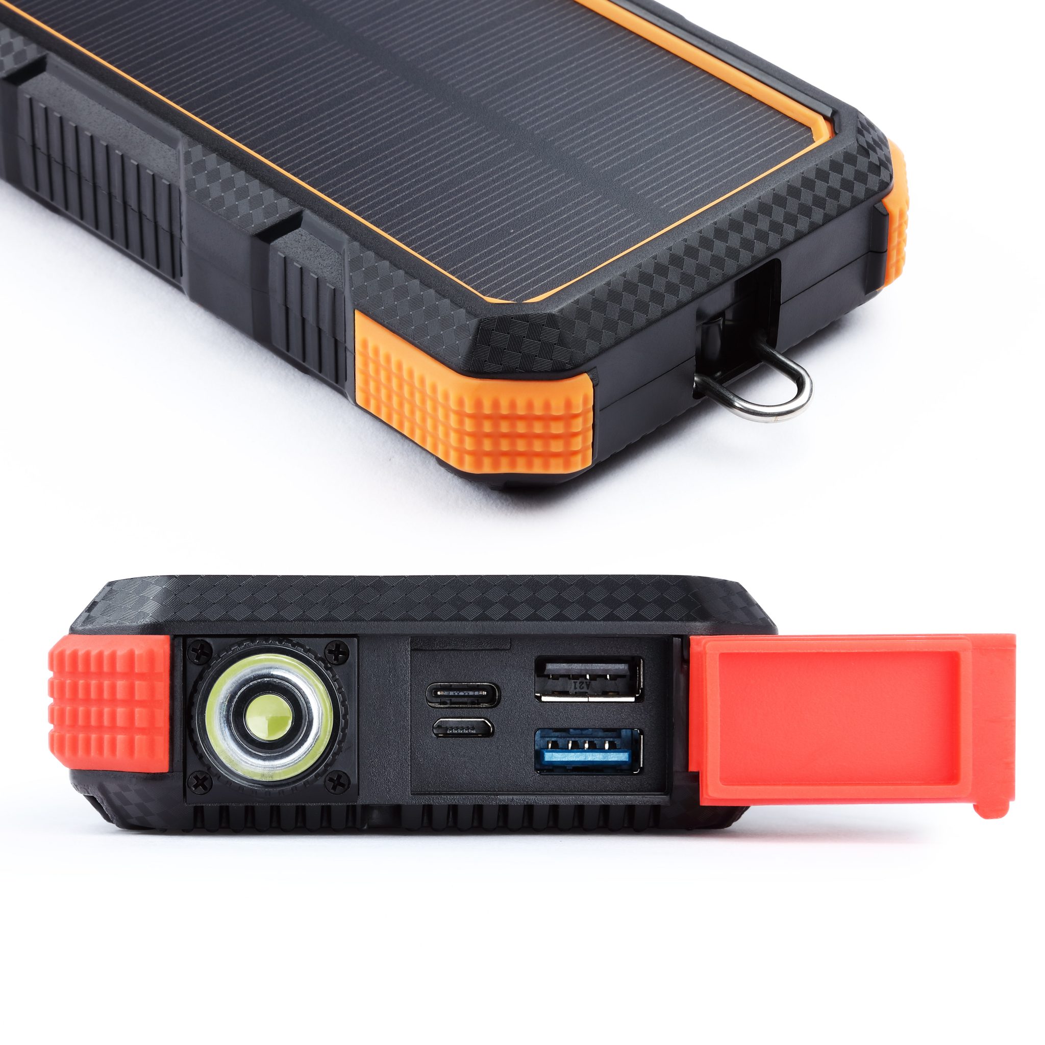 30000 mAh Wireless Solar Power Bank (Solid Black)