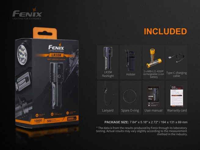 Fenix LR35R Compact Type-C Rechargeable Searchlight (10000 Lumens, 500 Metres) - Image 15