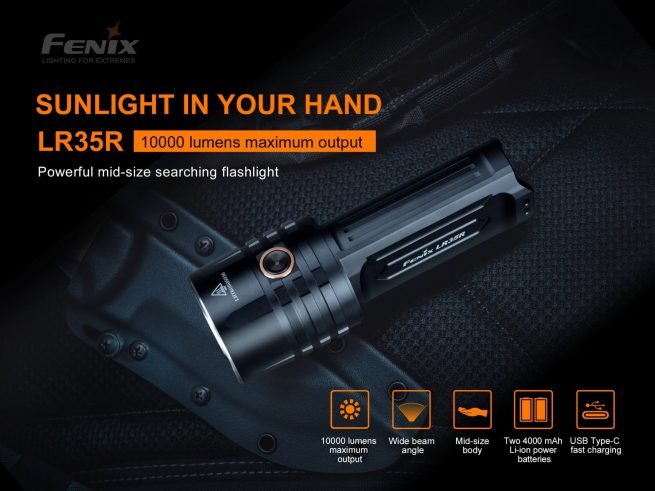 Fenix LR35R Compact Type-C Rechargeable Searchlight (10000 Lumens, 500 Metres) - Image 3