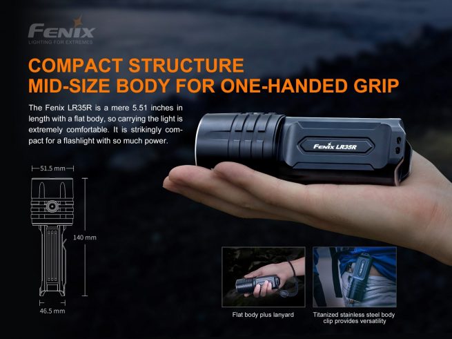 Fenix LR35R Compact Type-C Rechargeable Searchlight (10000 Lumens, 500 Metres) - Image 6