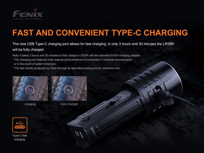 Fenix LR35R Compact Type-C Rechargeable Searchlight (10000 Lumens, 500 Metres) - Image 9