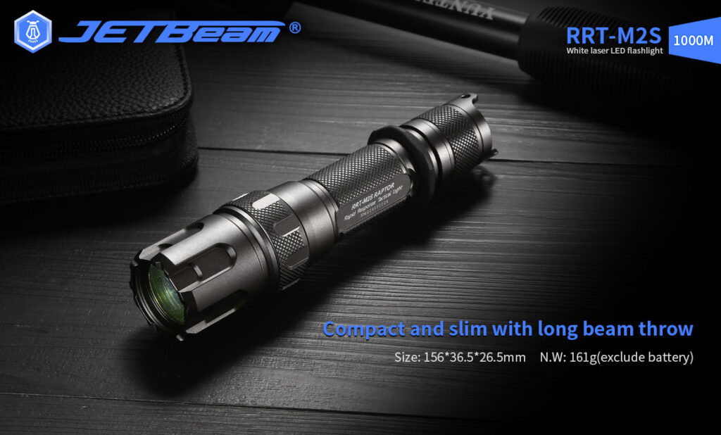 JETBeam Raptor RRTM2S White Laser Flashlight 1000 Metres Elite