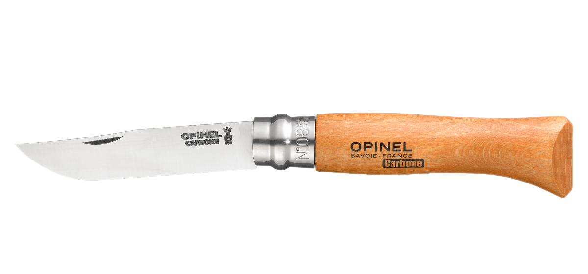 Opinel #08 Traditional + Pouch in Wooden Gift Box - Carbon Steel