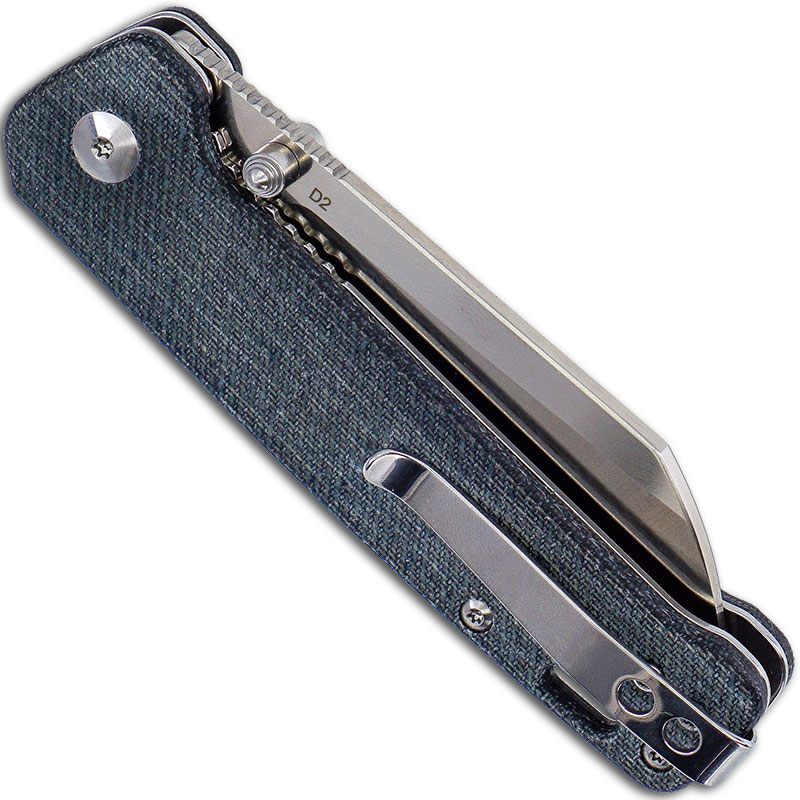 QSP Penguin Liner Lock Folding Knife, Blue Jean Micarta Handle Elite