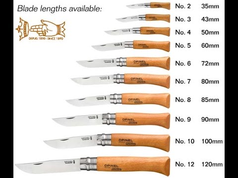 Opinel Wooden Gift Box Set of 10 Carbon Steel Traditional Classic Folding Knives (#02 To #12)