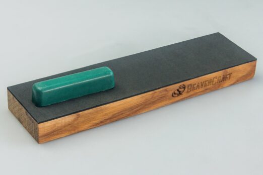 Beaver Craft One-Sided Leather Paddle Strop with PO1 Polishing Compound - LS4CP1