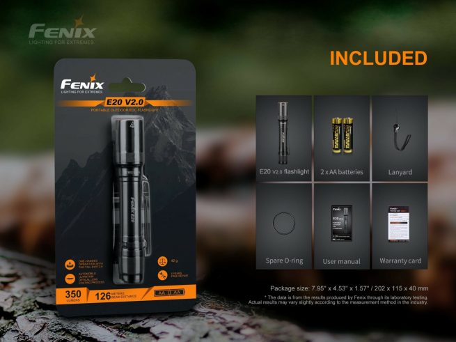 Fenix E20 V2.0 Compact 2AA Flashlight (350 lumens) - Image 15