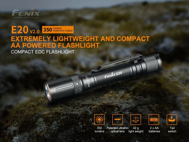 Fenix E20 V2.0 Compact 2AA Flashlight (350 lumens) - Image 6