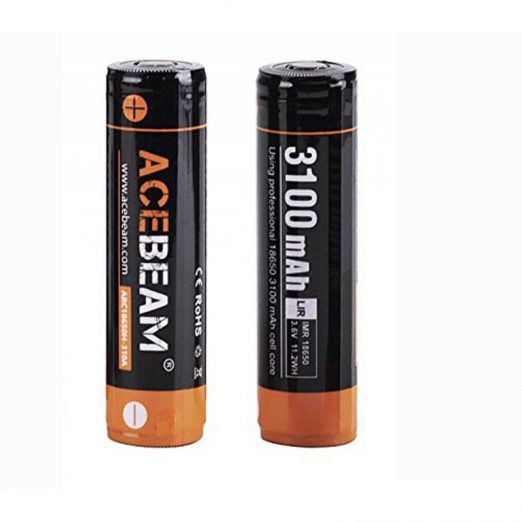 DISCOUNTED 4x AceBeam 18650 3100mAh Protected Button Top Rechargeable Battery (Li-ion Cell)