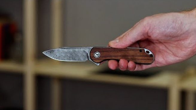 CIVIVI Elementum C907DS-2, Cuibourtia Wood Handle, 2.96" Damascus Blade - Image 8