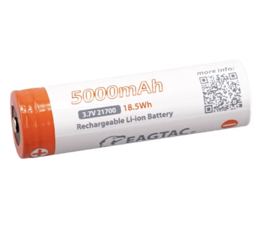 Eagtac 21700 5000mAh 3.7V Protected LI-ion Battery - Rechargeable