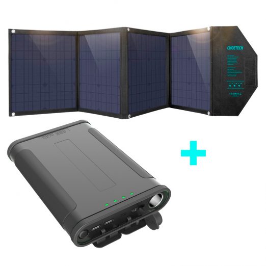 80w Choetech Solar Panel and 48,000mAh Power Bank Kit