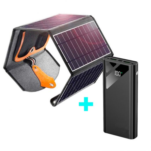 22w Choetech Solar Panel and 20,000mAh Slim Power Bank Kit
