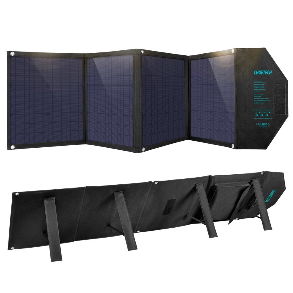 80w Choetech Solar Panel and 72,000mAh Power Bank Kit