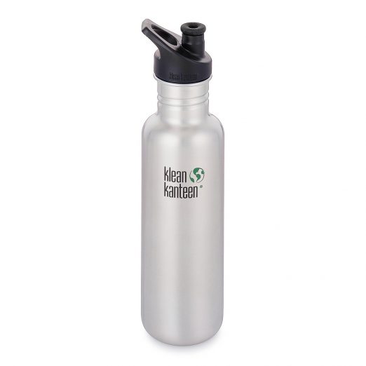 Klean Kanteen 27oz (800ml) Classic with Sport Cap 3.0 - Brushed Stainless