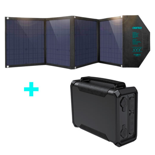 80w Choetech Solar Panel and 96,000mAh Power Bank Kit