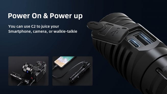Wuben C2 Rechargeable Power Bank Flashlight (2000 Lumens, 358 Metres) - Image 12