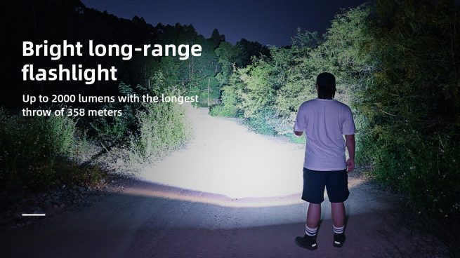 Wuben C2 Rechargeable Power Bank Flashlight (2000 Lumens, 358 Metres) - Image 7