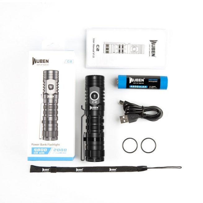 Wuben C2 Rechargeable Power Bank Flashlight (2000 Lumens, 358 Metres) - Image 15