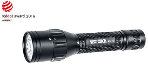 NEXTORCH P5UV Rechargeable Flashlight with Dual Light Sources - 800 Lumens White Light and 365nm UV Light