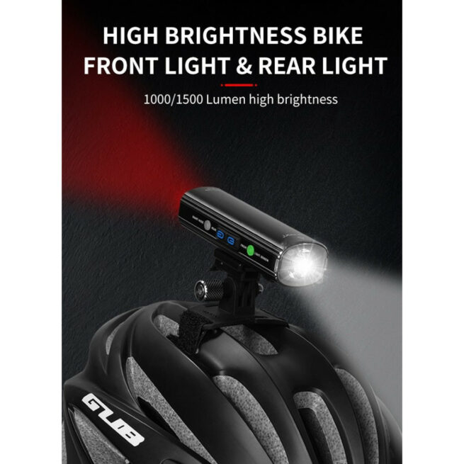 Gaciron V20S-1500 2 in 1 Rechargeable Bicycle and Helmet Light with Wired Remote Switch - 1400 Lumen Front Light with 100 Lumen Rear Light - Image 3