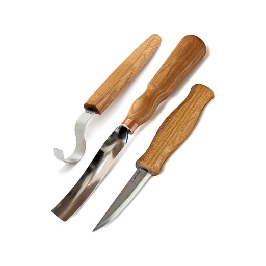 BeaverCraft Spoon Carving Set (RH) with Long Bent Gouge - S14