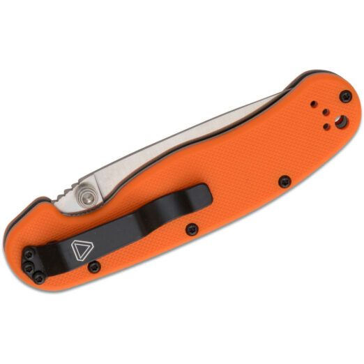 Ontario Knife Co. RAT Model 2 - 3″ Satin AUS 8 Plain Blade, Orange Nylon Handles 8860OR