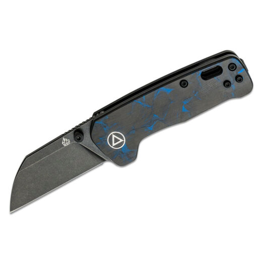 QSP Penguin Mini - Carbon Fibre/Blue G10 with Black Stonewashed 14C28N Blade, QS130XS-D2