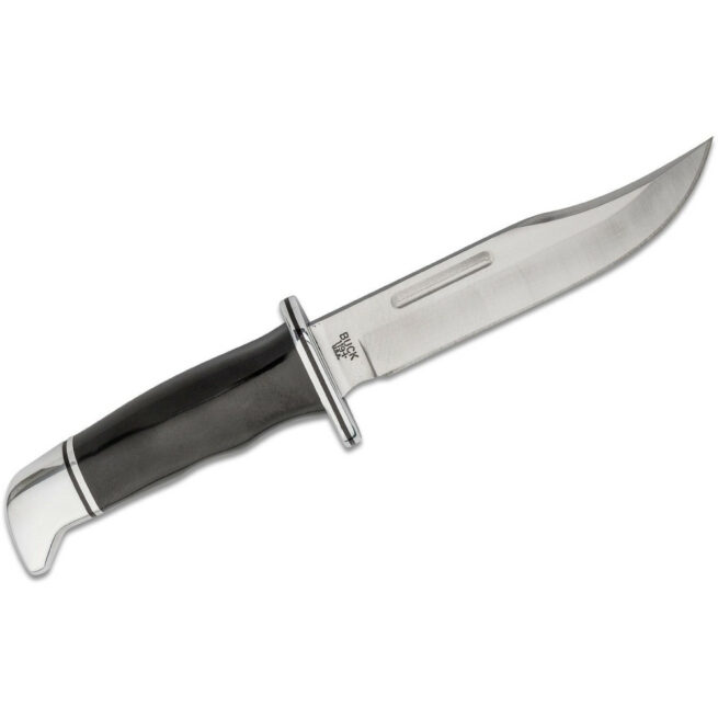 Buck Special Hunting Knife, Black Phenolic Handles and Leather Pouch 119BKS - Image 4
