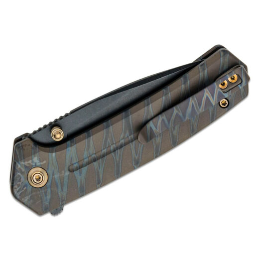 WE Knife Co. Culex, Tiger Stripe Flamed Titanium with Black Stonewash CPM-20CV Blade, WE21026B-7