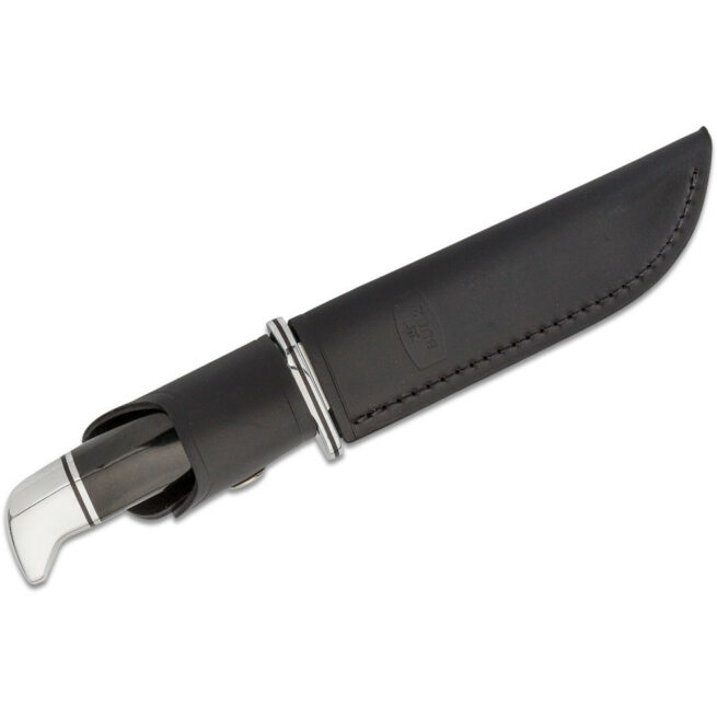 Buck Special Hunting Knife, Black Phenolic Handles and Leather Pouch 119BKS - Image 2