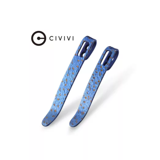 CIVIVI T002B Flamed Titanium Pocket Clips - Set of Two, No Screws Included