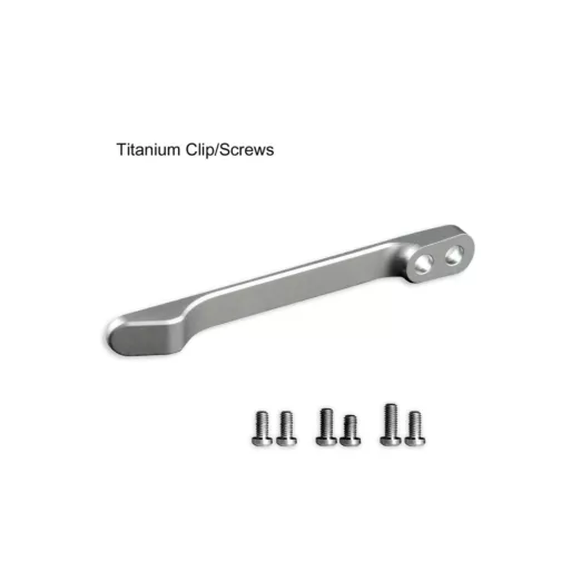 CIVIVI T001C Grey Titanium Pocket Clip with 6 PCS Screws for WE Knife Co. and CIVIVI Knife Models