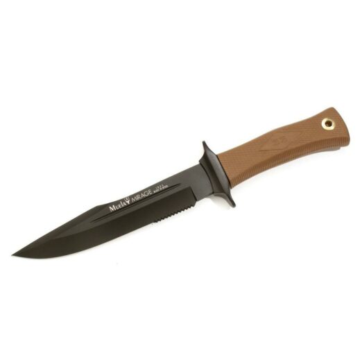 Muela Mirage 18NM - Black Teflon Coated Blade, Rubber Handle and Desert Pouch