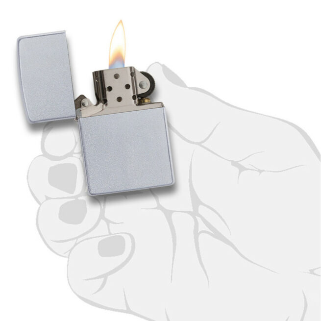 Zippo Classic Lighter - Satin Chrome - Image 2