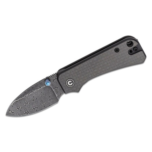 CIVIVI Baby Banter, Twill Carbon Fibre on Black G10 with Damascus Blade, C19068S-DS1