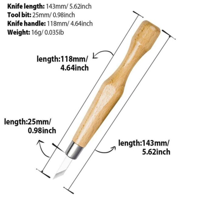 Knife Depot Wood Carving Chisel Set - 12 Piece SK7 Various Blades with Ergonomic Handles - Image 4