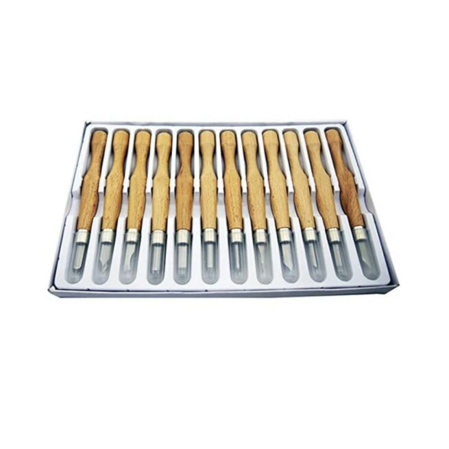 Knife Depot Wood Carving Chisel Set - 12 Piece SK7 Various Blades with Ergonomic Handles - Image 3