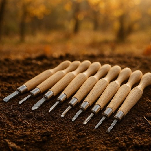 Knife Depot Wood Carving Chisel Set - 12 Piece SK7 Various Blades with Ergonomic Handles